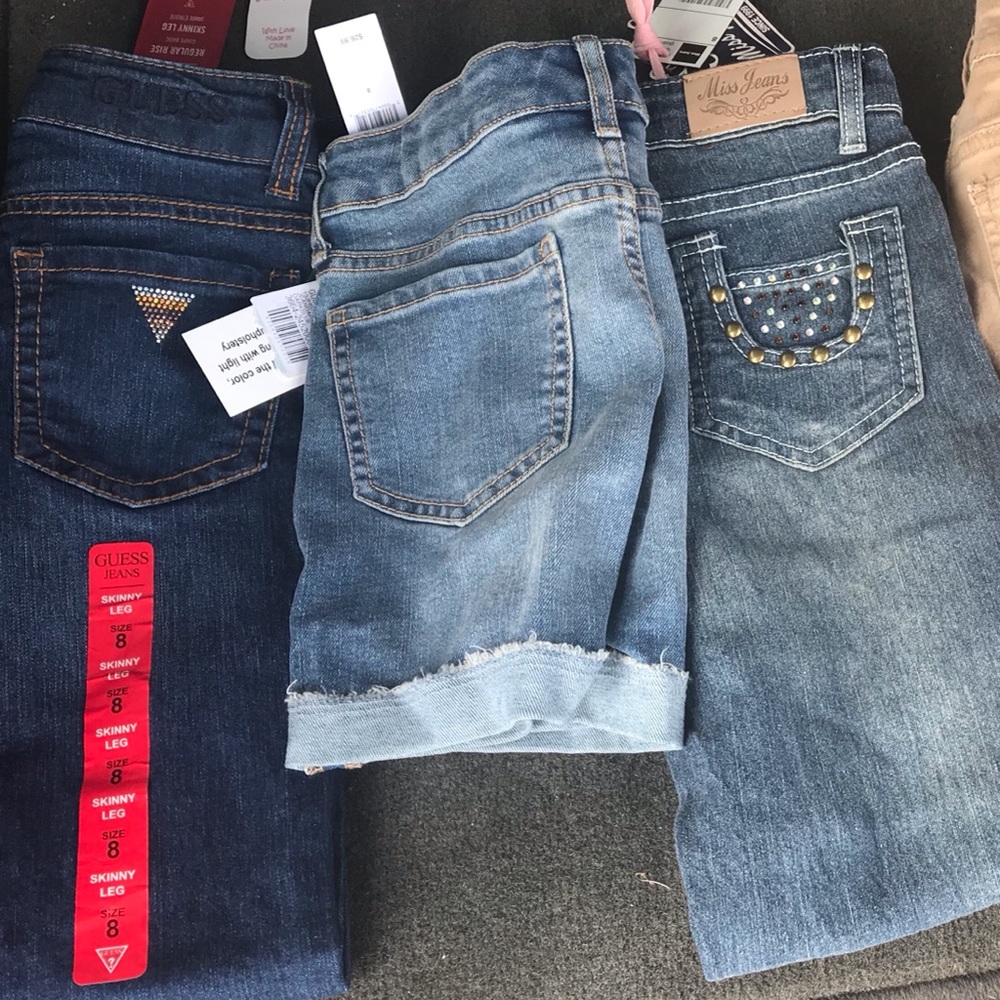 Girls Size 8 jeans and jeans shorts. NEW.